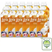 Lenor 12 x - Wasverzachter - Amber & Orchidee - Fris & Zacht - 42 Wasbeurten - Grootverpakking - Vaatwasstrips - Wasverzachter - Geur - Ontspanning - Frisheid - Wasmachine