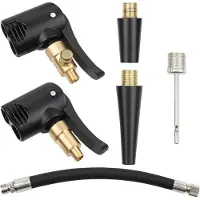 Markenlos Set van 8 Franse ventieladapters met een slang van 16 cm, geschikt voor fietsen, auto's, ballen en luchtbedden
