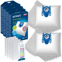 WORWO SBMB01K stofzuigzakken, 16 stuks + 4 filters + geursticks – geschikt voor Bosch Siemens type D, E, F, G, H