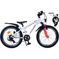 Kubbinga B.V. XC Race Kinderfiets - 20 inch - Wit Roze - 7 versnellingen - Met gratis kabelslot