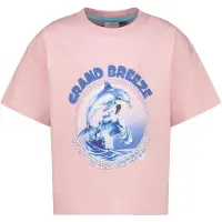 Vingino T-shirt roze Meisjes Katoen Ronde hals Printopdruk - maat 140