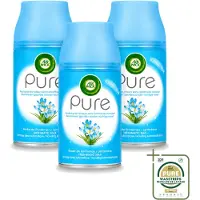 Air Wick 3 x Freshmatic - Luchtverfrisser Navulling - Pure Lentedauw - 250ml - Wasstrips - Luchtverfrisser - Lentedauw - Natuurlijke Geur - Geurverspreider - Geurneutralisatie