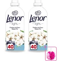 Lenor 2 x Light - Wasverzachter - Katoen Fris - Fris & Zacht - 40 Wasbeurten - Bulkverpakking - Wasverzachter katoen - Douchemop - Wasverzachter katoen fris
