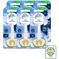 Glade 6 x - Navulling Elektrische Olie - Pure Clean Linen - Zonder Houder - Wasstrips - Luchtverfrisser - Geur - Fris - Essentiële Oliën - Geurafgifte