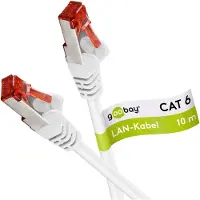 Goobay 92763 CAT 6 netwerkkabel, LAN-kabel voor Gigabit Ethernet, S/FTP, dubbel afgeschermd