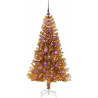 vidaXL Kerstboom met 150 LED met standaard Goud 150 cm PET