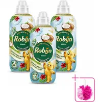Robijn 3 x – Wasverzachter – Kokos Sensation – 765 ml - Bulkverpakking - Wasverzachter kokos - Douchemop - Wasverzachter tropisch