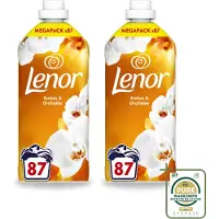 Lenor 2 x - Wasverzachter - Amber & Orchidee - Fris & Zacht - 87 Wasbeurten - Wasstrips - Wasverzachter - Fris - Ontspannen - Geur - Wasgeur