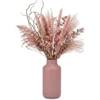 Floran Design bloemenvaas Milano - roze - mat glas - 15 x 30 cm - glazen vazen