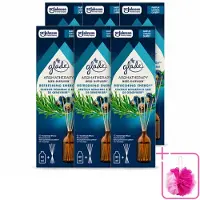 Glade 6 x - Geurstokjes Verfrissende Energie - Aromatherapie Geurverspreiding - 80 ml - Bulkverpakking - Geurstokjes - Douchemop - Energie