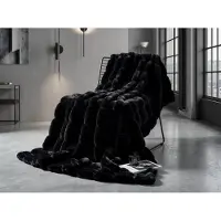 Lunetta Home - Plaid - Fake Fur ( Bont ) - Bubble - Antraciet - 150x200 cm - Deken - Zware kwaliteit