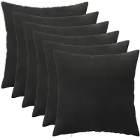 vidaXL Kussensloop 6 st HEERLEN Zwart 35 x 35 cm fluweel