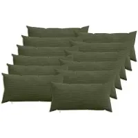 vidaXL Kussensloop 12 st HEERLEN Groen 40 x 80 cm corduroy
