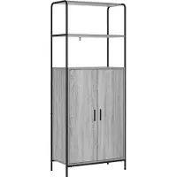 vidaXL Highboard Grijs Sonoma 40 x 33 x 161 cm Bewerkt hout