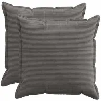 vidaXL Kussensloop 2 st HOUTEN Donkergrijs 80 x 80 cm corduroy