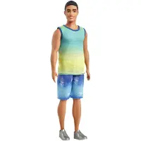Barbie Barbie-Fashionistas-Ken Doll with Gradient Tank Top and Denim Shorts - 3 years+ - HYV00