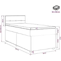 vidaXL Boxspringbed met matras, donkergrijs, 90 x 190 cm, gestoffeerd