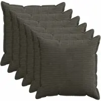 vidaXL Kussensloop 6 st HOUTEN Antraciet 65 x 65 cm corduroy