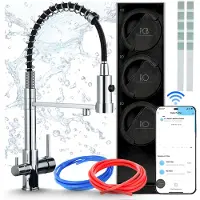 ARI Keukenmengkraan met waterfiltersysteem , omgekeerde osmose 800 Gpd, wifi, zonder tank, mengkraan met twee grepen, messing, chroom, perlator, 360 graden draaibaar