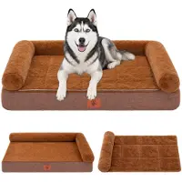GTPLAYER Hondenbed – 104x64x15 cm, met eierschalenfoam voor drukverlaging, waterdicht en wasbaar hondenbed met 2-in-1 koel-/verwarmingsmat