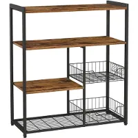 Vasagle Keukenrek, vrijstaand rek met 2 metalen manden, 35 x 80 x 95 cm