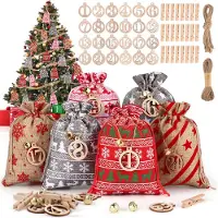 Dripio DIY-adventskalender om zelf te vullen, met 24 stoffen zakjes en houten klemmetjes