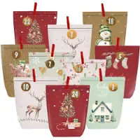 Dripio Adventskalender om zelf te vullen, met 24 papieren zakjes en cijferstickers