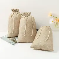 OEM Jutenzakjes - Set van 8 stuks - Voor opslag en decoratie - Beige, 25x35 cm