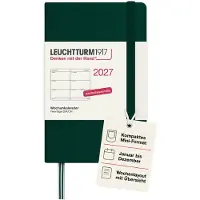 Leuchtturm Wekelijks agenda 2027 Mini (A7) - Duits, bosgroen, hardcover