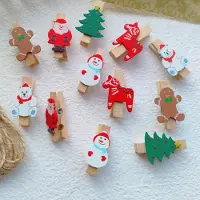 OEM Houten klemmetjes - 60 stuks - Geschikt voor adventskalenders, foto's en decoraties - Natuurlijke kleuren