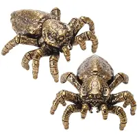 OEM Metalen spinnenbeeldjes - 2 stuks. Insectenbeeldjes van messing - Decoratie voor bureau en woonkamer - Antiekbrons