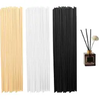 Dripio 120 diffuserstokjes van rotan, 30 cm lang, 3 mm dik, zwart/wit/naturel