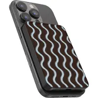Selencia Vivid Powerbank 5.000 mAh - Draadloze Powerbank - Geschikt voor MagSafe en Qi - Black / Wavy Baby Choco