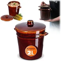 Kadax Pot voor het inleggen van kool, komkommers, steengoedreuzel, 2L, steengoedvat