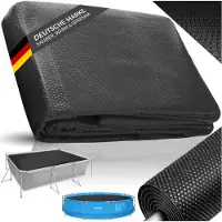TecTake Zwembad Afdekzeil - Rechthoekig 160 x 260 cm - Noppenfolie - Zwembadafdekking - Zonnefolie - Warmtefolie - Zwembadverwarming - Zelfdrijvend - Op maat te snijden - Zwart