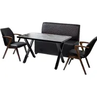 AEA Loft Küchen Essgarnitur Modernes Esszimmer Set Bank Sessel Lehnstuhl Sets 4tlg.