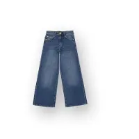 Vingino wide leg jeans - dark used Blauw Meisjes Denim Effen - maat 98