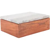 PT Living Opbergbox Acacia Large Brown Marble Lid