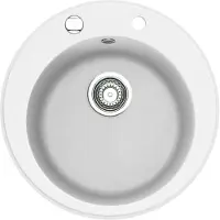 Franke spoelbak PAMIRA ROG 610-41 in de kleur Glacier, met een afvoerkraan