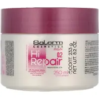 Salerm Cosmetics Hi Repair Mask, 250 ml, voor dames, beschadigd haar, geschikt voor alle kleuren, hydraterend, hydraterend, herstellend, glanzend, verzachtend, verpakking
