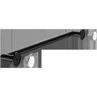 Keuco Badhanddoekhouder van metaal, zwart mat, 60 cm lang, lijm of boren, voor badkamer of sauna, voor handdoeken, wandmontage, handdoekstang, Reva Black Selection