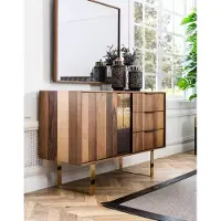 AEA Kommode Holz Design 2tlg. Schlafzimmer Garnitur Set Kommoden Spiegel