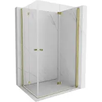 Mexen Mist-F Duo opvouwbare douchecabine rechts 85 x 100 , transparant, goud - 8A6-085L-100P-50-00
