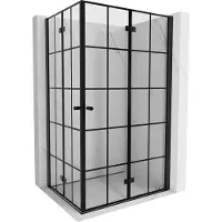 Mexen Mist-F Duo vouwdouchecabine rechts 70 x 110 , zwart rooster, zwart - 8A6-070L-110P-70-77