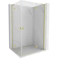 Mexen Mist-H L Duo draaideur douchecabine rechts 100 x 110 , transparant, geborsteld goud - 8A5L-100L-110P-55-00
