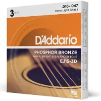 Daddario EJ15-3D 3-Pack Western Snaren (10-47)