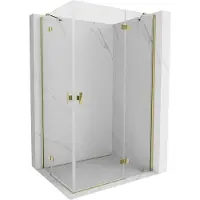 Mexen Mist-H Duo rechts scharnierende douchecabine 100 x 115 , transparant, goud - 8A5-100L-115P-50-00