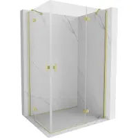 Mexen Mist-H Duo douchecabine, scharnierend, rechts 75 x 115 , transparant, goud geborsteld - 8A5-075L-115P-55-00
