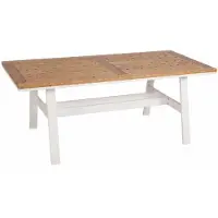 AEA Moderner Gartentisch Esstisch Braun Weiß Holz Terrasse Gartenmöbel