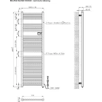 SaniGoods Smart elektrische radiator 1000W zwart mat 180x54cm